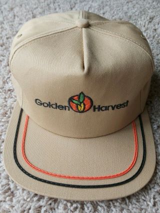 Vintage Golden Harvest Snapback Trucker Farmer Hat Cap Embroidered K Products