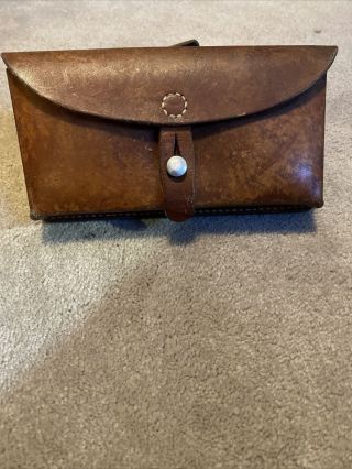 Vintage 1967 Leather Swiss Army Ammo Pouch With Belt