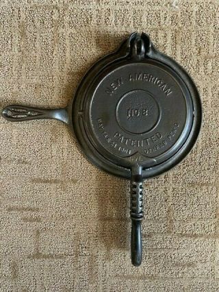 Griswold Cast Iron Waffle Maker American 8,  976/977,  Low Base