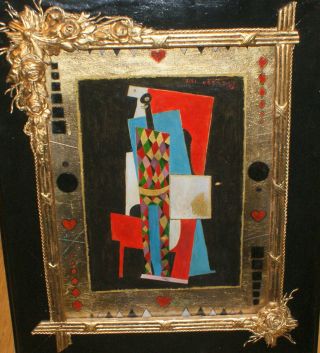 French Avant Garde Cubist Oil Painting Sketch Sign Picasso,  1915