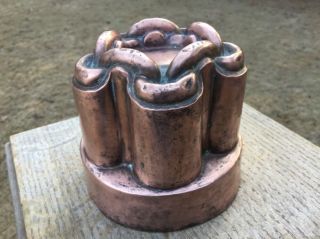 Antique Victorian Copper Jelly Mold Mould H.  Benham 1915 Chain Design