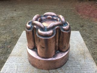 Antique Victorian Copper Jelly Mold Mould H.  Benham 1915 Chain Design 2