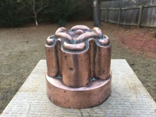 Antique Victorian Copper Jelly Mold Mould H.  Benham 1915 Chain Design 3