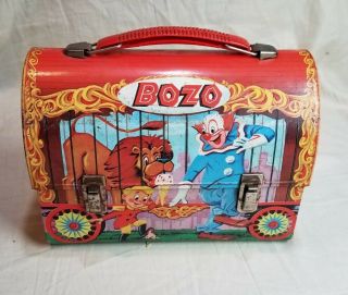 1963 Bozo The Clown Domed Lunchbox Alladin Vintage