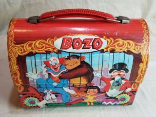 1963 BOZO The Clown Domed Lunchbox Alladin Vintage 2