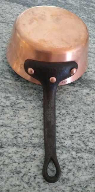 French Made In France Gourmet Chef Copper Sauce Pan Pot Cast Iron Handle,  15