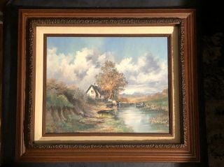 Famous Utah Kenneth C.  Madsen Oil On Canvas Painting With Signature,  Date,  Title