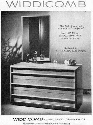 Widdicomb Drawer Unit Robsjohn Gibbings Mid Century Modern 1950 Print Ad