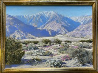 Stephen Willard Hand Painted Signed Photo Palm Springs California Mt San Jacinto