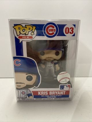 Funko Pop Kris Bryant Chicago Cubs Vaulted Vinyl Figure.  With Pop Protector