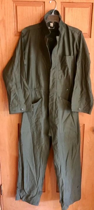 Vintage Us Army Og 107 Cotton Sateen Coveralls 1976 Mens Small