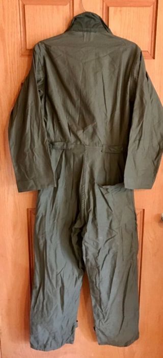 Vintage US Army OG 107 Cotton Sateen Coveralls 1976 Mens Small 3