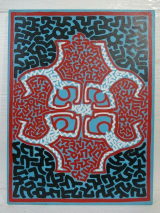 Acrylic On Canvas By Keith Haring 1983 In