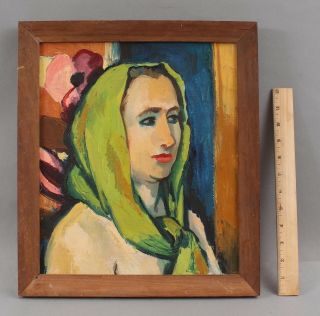 Antique Frederick Buchholz Post - Impressionist Portrait Oil Painting Of Woman