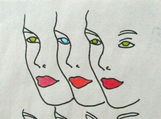 ANDY WARHOL - A 1960s INK & WATERCOLOR FASHION BEAUTY PAINTING,  STAMPED 3