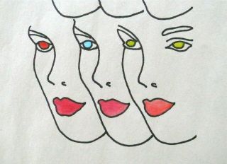 ANDY WARHOL - A 1960s INK & WATERCOLOR FASHION BEAUTY PAINTING,  STAMPED 4