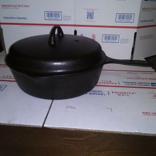 Griswold Iron Mountain No 8 Deep Cast Iron Frying Pan With Lid,