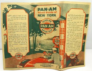 1929 Mexican Petroleum Corp.  Pan Am Motor Oils & Gasoline York Road Map