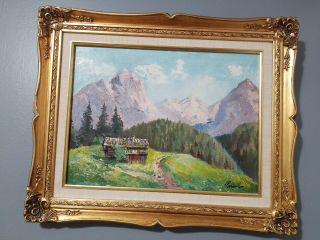 Vintage Landscape Oil Painting Signed By Artist 21 " X 17 "