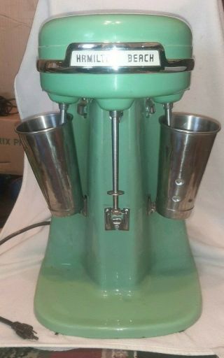 Vintage Hamilton Beach Malt - Milkshake Triple Mixer Jadeite Green For Repair