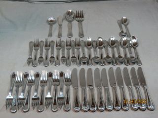 46 Pc Lenox Bead Stainless Flatware 10 Place Settings 18/10