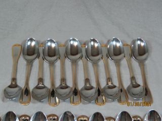 64 pc ONEIDA GOLDEN ANNE STAINLESS FLATWARE 12 PLACE SETTINGS 18/10,  SERVING 3