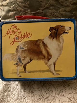 1978 Vintage - The Magic Of Lassie Thermos Metal Lunchbox With Thermos