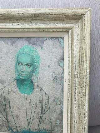 1963 Listed Canada Artist GRANT MacDONALD - 12x14 OIL “Harriet” Green Face Woman 6