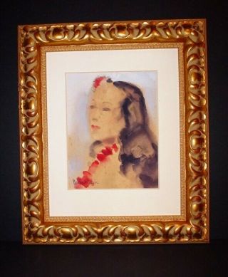 Barse Miller - South Seas Woman With Lei - Watercolor - C1943
