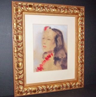 BARSE MILLER - SOUTH SEAS WOMAN WITH LEI - WATERCOLOR - c1943 2