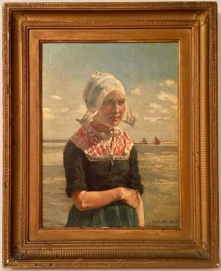 Listed American Artist George Hitchcock (1850 - 1913) Signed Oil Painting On Board