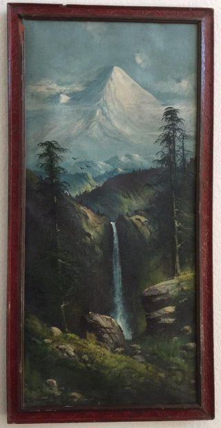 William Keith (1838 - 1911) " Mount Shasta " Oil Painting On Canvas Over Board
