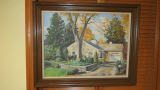 H D Becker Oil Painting Yellow House Impressionism Landscape