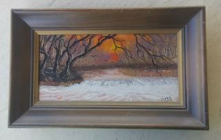 Vintage Impressionist River Falls Sunset Oil Painting Signed J.  Lord Bin Obo Fs