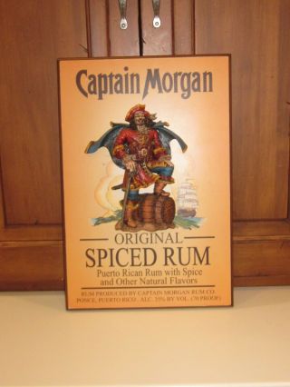 Captain Morgan Spiced Rum Sign 3d Wooden Wall Art - 19 X 13 Inches