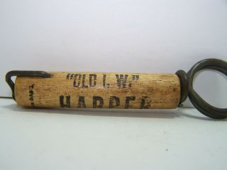I.  W.  Harper Whiskey.  Wooden Advertising Cork Removing Opener.  C1910.  Scarce.  Nor