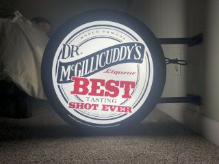 Dr.  Mcgillicuddy’s Schnapps Round Light Up Double Sided Bar Sign - Pub Light