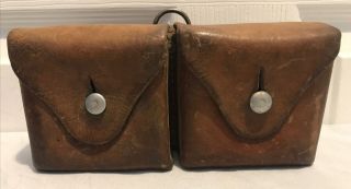 Old Vintage M1889 Swiss Army Leather Sattler Arch Ammo Belt Pouch