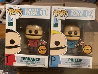 Funko Pop South Park Terrance 11 And Phillip 12 Flag Chase Variants