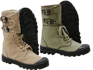 Jungle Boots French Army Ranger Canvas Lace Up High Military Rubber Toe Cap