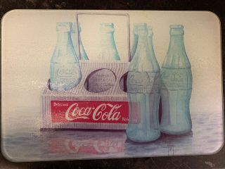 Vintage Authentic Large Coca - Cola Glass Cutting Board 18x12