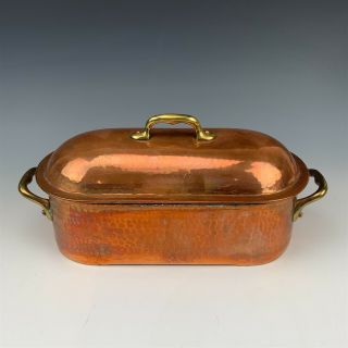 Au Gourmet France Hand Hammered Copper Brass Handle French Lidded Dutch Pot Tia