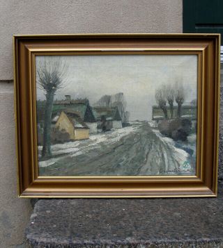 Sinding Christensen (1888) Misty Winter Morning At Brondbyvester.  1930s.