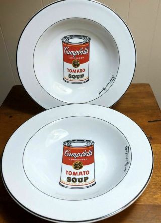 Soup Bowls Andy Warhol Signed Campbells Tomato Block Pop Art Series Collectible