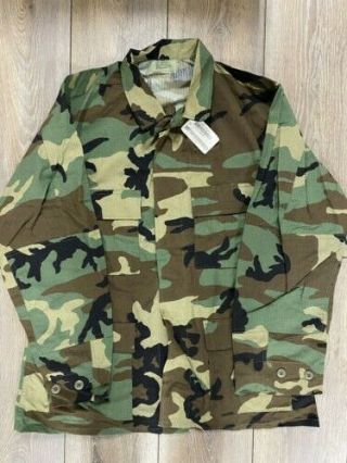 Us Military Issue Woodland Camo Bdu Set (shirt Lg Reg Pants Lg Shor