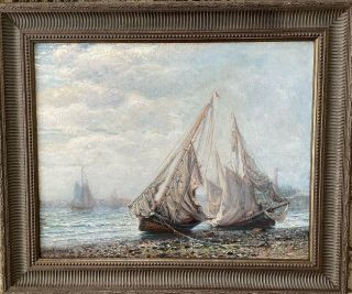 James Gale Tyler (American,  1917 Rockport / Cape Cod Oil painting of Ships 2