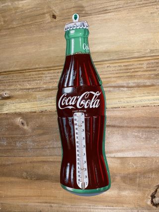 Vintage Mca Coca Cola Bottle Metal 16 " Thermometer Made In Usa Near