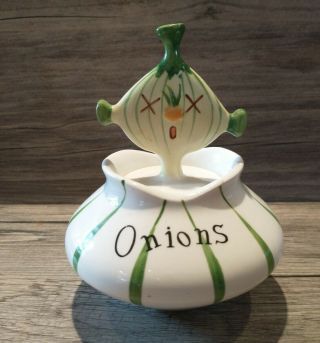 Vintage 1958 Holt Howard Pixieware Ceramic Onions Condiment Jar Mid Century