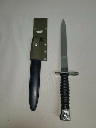 Swiss Army Stgw 57 Bayonet With Scabbard And Frog Knife