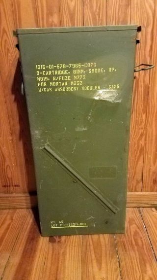 U.  S.  Military Surplus Pa156 Or Pa157 81mm Mortar Ammo Can,